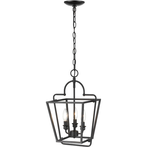 Corona 3 Light 12 inch Matte Black Pendant Ceiling Light